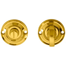 Small Bathroom Thumbturn Lock and Release Handle - 67mm Spindle - Polished Brass | Locking Thumb Turn and Release Handle - Screwless Rose - for Use with Lever on Rose Door Handles