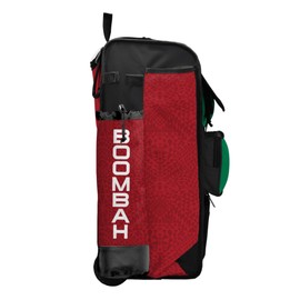 Boombah Rolling Catchers Superpack Bat Bag - 23-1/2" x 13-1/2" x 9-1/2" - Telescopic Handle - Holds 4 Bats - Wheeled Version - Mexico Kelly Green/Red/White