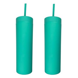 Generic Durable 16 oz Tumbler, Drinking Cup with straw, Insulated drinking bottle, Water Bottles, for indoor or outdoor use (Turquoise), 8.5 INCHES