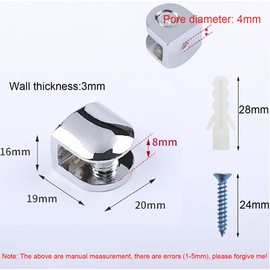 Glass Clamp Holder, CTRICALVER 8 Pieces Glass Clamps, Glass Shelf Support Zinc Alloy Glass Shelf Holder for 6-8mm Thick Glass