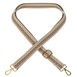 EAZY CASE - Adjustable Bag Strap, Replacement Strap for Handbags, Shoulder Strap for Shoulder Bags, Straps for Bags and Tote Bags, DIY Bag Strap, Waves - Light Brown Metal Gold