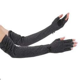 [HANDS UP MARKET] Arm Cover, UV Protection, Soy Fiber, Cool Contact, Arm Cover, Long Length, Sun Protection, UV Protection, Women's, Finger Cut Mesh, Breathable, Sunscreen, UV Care, For Driving,