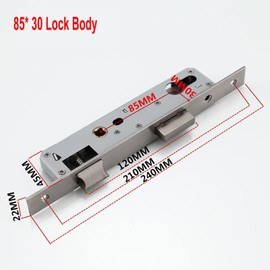 Stainless Steel Garden Door Lock, Tubular Frame Mortise Lock 85 mm Backset 30 mm Stainless Steel Mortice Lock Door Lock Insert for Left/Right (Size: 85 x 30 mm)