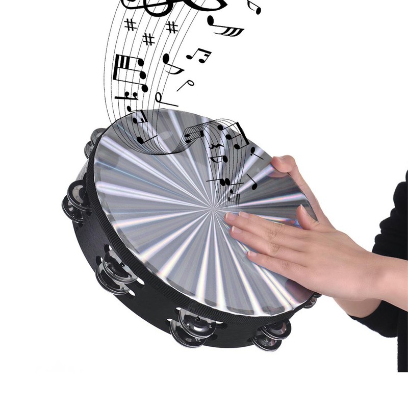 Radiant Tambourine Reflective Clear Crisp Sound Double Row Bell Drum