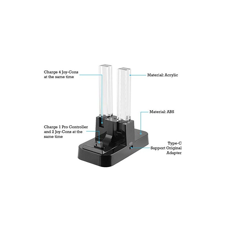 OSTENT Base de Carga LED 4 en 1 para mandos