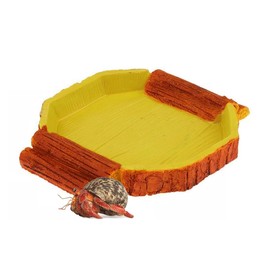 Hermit Crab Water Tank Hermit Crab Habitat Reptile Food Dish Accessories for Hermit Crab Turtle Lizard Water Tank Cage (Yellow, 6.1 x 5.71 x 0.79 inches)