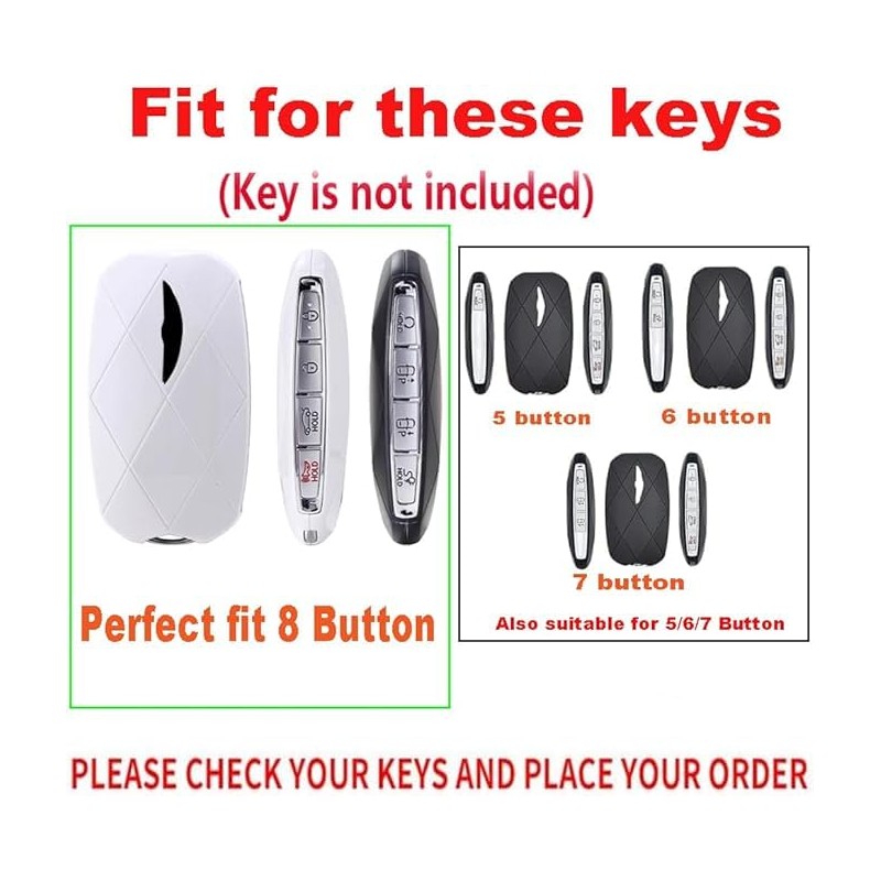 TECART Zinc Alloy Key Fob Cover with Keychain Fit for