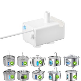NEATFIEO Cat Water Fountain Ultra Quiet Replacement Pump JY-830 Compatible with Stainless Steel Cat & Dog Drinking Fountains,Pump Protection Automatic Pet Water Fountain Water Pump (JY-830 Plus)