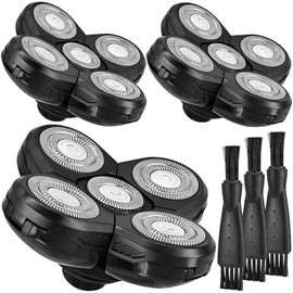 Cuchillas De Repuesto Para Afeitadoras De Cabeza Calva, Paquete De 3, Compatibles Con Freebird Head, Afeitadora De 5 Hojas Con Cepillo De Limpieza, Diseñada Especialmente Para Hombres Calvos,