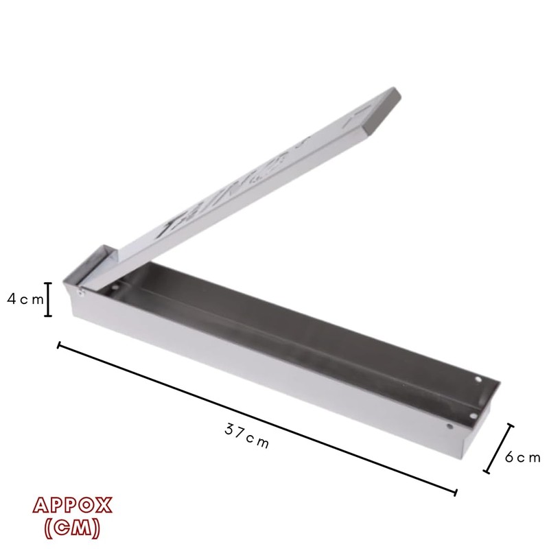CosmoGrill Stainless Steel Smoker Box, 37cm Long, for Gas, Charcoal,
