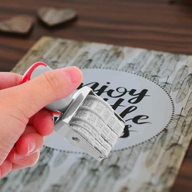 MAGICLULU Sello de Fecha Inglés Ajustable y Autoentintable para Oficina y Manualidades Sello Rotatorio de Goma Impresión Clara Material Plástico y Hierro y Tarjetas