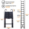Qimu Aluminum Telescoping Ladder with 2 Detachable Roof Hooks, 12.5FT