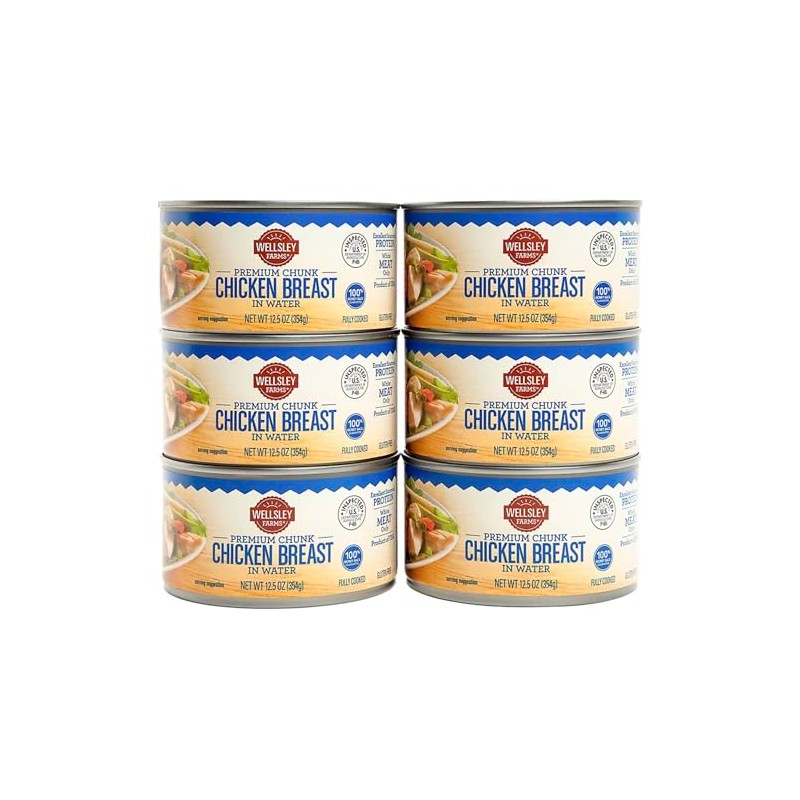 Welsley Farms Premium Chunk Chicken Breast in Water, 6 ct./12.5