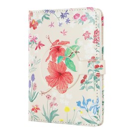 SIIXU Colorful Pocket Notebook A6 - Floral Theme with Unique Flower Illustrations, Vegan Leather, Small Size for Women, Ideal for Journaling, Notes, and Travel