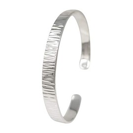 Treasure Bay Women's 925 Sterling Silver Bracelet Classic Plain Silver Cuff Bangle for Ladies girls Gift for Her