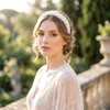 Avxdbr 5Pcs White Pearl Headbands for Women Faux Pearls Wide