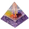 Rockcloud Healing Crystal Copper Wire Orgone Pyramid Stone Figurine Energy