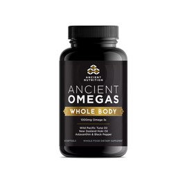 Ancient Nutrition Ancient Omegas Whole Body - ALA, DHA, EPA, ETA from Wild Caught Fish - 90 Capsules