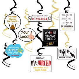 Set of 8 Funny Divorced Party Hanging Decoration Humour Divorce Airlines Decor Swirl for Divorced Bye Felicia Single Freedom Funny Divorce Party Decoration Break Up Divorce Party Supplies