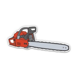 Chainsaw - 5" Vinyl Sticker - for Car Laptop I-Pad - Waterproof Decal