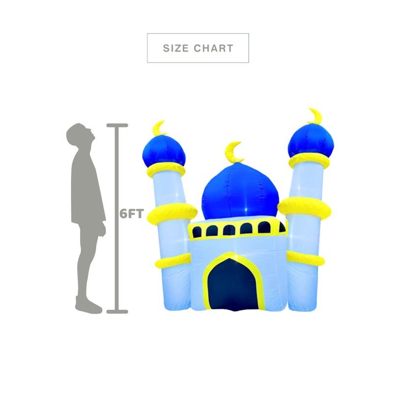 6FT Ramadan Inflatable - Blue and Yellow Mosque