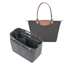 DOIAPUOS Purse Organizer Insert for Longchamp Le Pliage S Handbag Insert (Grey, Small)