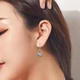 TALYKONG Ocean Wave Earrings for Women Turquoise Dangle Earrings Ocaen Jewelry for Women