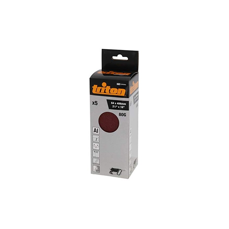 Triton TPTA12950002 Sanding Belt #80, 5 Pieces, Alumina Abrasive Material