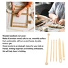 6Pcs Wood Hand Loom Stick Set Wood Weaving Crochet Needle