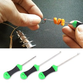 Asixx Fishing Bait Needle, 3Pcs Fishing Lures Needle Stainless Steel Carp Fishing Splicing Needle Baiting Hook Drill Rig Tools(3Pcs)