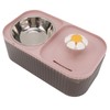 Cat Water Fountain Food Bowl High Capacity Quiet 2 In
