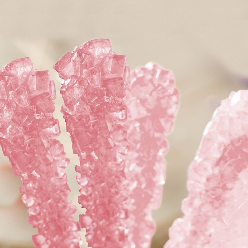 Extra Large Rock Candy Sticks: 36 Pink Cherry Lollipop -