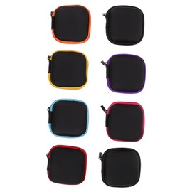 Operitacx 8pcs Earbuds Case Multifunctional Earphone Organizer for Cables Small Accessories Black Yellow Purple Pink Red Portable Durable Compact
