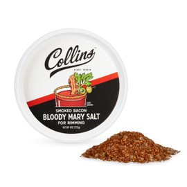 Collins Smoked Bacon Bloody Mary Salt - Bloody Mary Accessories Spicy Salt Rimmer for Cocktails - 4oz Set of 1