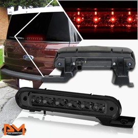 Full LED 3rd Third Brake Light High Mount Stop Light Compatible with Ford Flex 12-18,Chrome Housing/Smoked Lens
