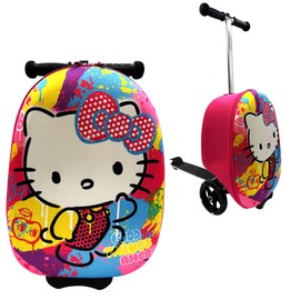 Fast Forward Stitch 18" Ride-On Suitcase Scooter - Lightweight Carry-On Foldable Scooter Luggage