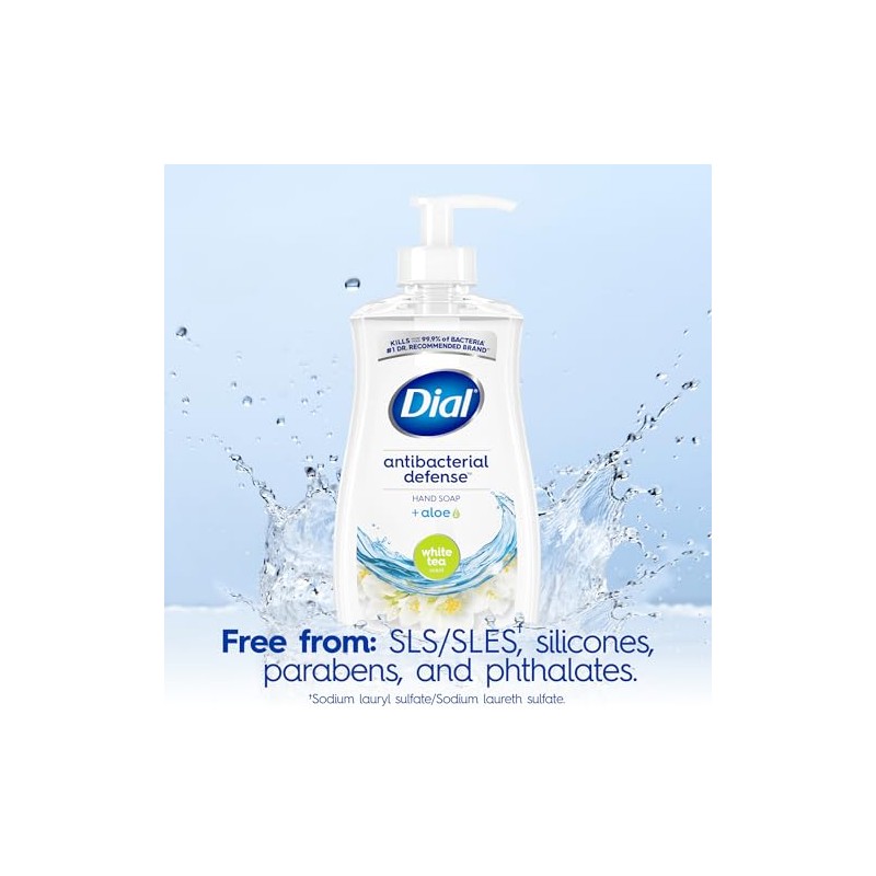 Dial Complete Antibacterial Liquid Hand Soap, White Tea, 11 fl