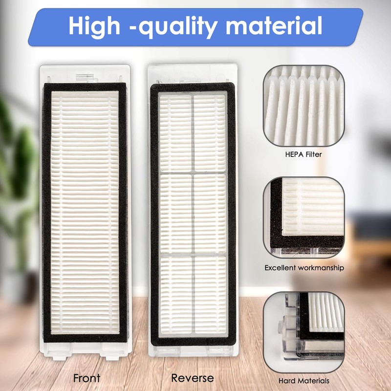 (5 Pack) Q Revo Replacement HEPA Filter Compatible With Roborock