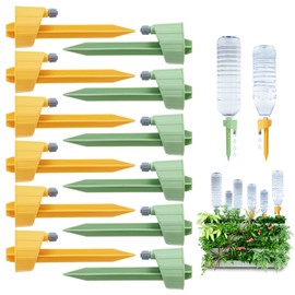 Mangoit 12 Pcs Self Watering Spikes for Potted Plants, Automatic Plant Watering System Devices, Irrigation System with Adjustable Control Valve Switch Design for Garden Plants Indoor Outdoor