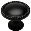 Cosmas® 4115FB Flat Black Rope/Scroll Cabinet Hardware Knob - 1-1/4"