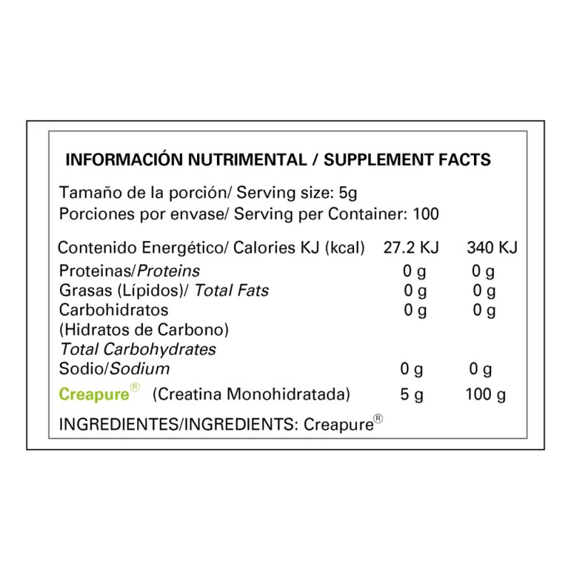 Alpha Nutrition Creatina Creapure Premium 100 Pura 100 Serv Sin