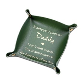 Gifts for Dad from Son Daughter First Time Dad Gifts from Kid for New Dad Step Dad Gift for Husband from Wife Birthday Gift for Dad Christmas Valentines Day Easter Basket Leather Tray