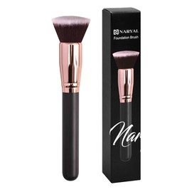 Naryal foundation brush | Premium Synthetic Bristles for Flawless Liquid Makeup | Perfect for Blending Liquid Makeup | Cream | and Powder Cosmetics Buffing | Blending | and Stippling Brush (BLACK)