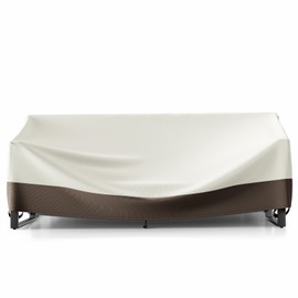 moosprr Patio Furniture Covers, Waterproof Outdoor Furniture Cover, Patio Couch Sofa Cover, Chairs Table Cover with Buckle Straps, Heavy Duty 600D, 82"L x 34"W x 28"H, Beige