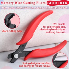 GOLD DEER Jewelry Wire Cutters with 3 Cutting Edges Jewelry Parrot Beak Wire Cutter Memory Wire Cutting Pliers Memory Wire Shears Bracelet Pliers Jewelry Making Supplies for Crafting Beading DIY