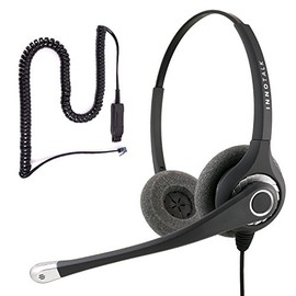 Phone Headset Compatible with Avaya IP 9640, 9640G, 9641, 9641G, 9650, 9650C, 9650G, 9670, Sound Emphasized Binaural Noise Cancel Mic Phone Headset for Tele Marketer