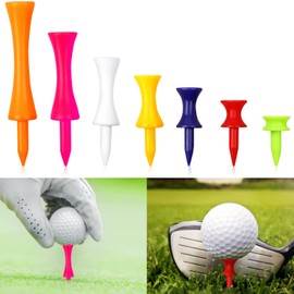 Golf Tees Plastic, 70 Pcs Mixed Sizes Castle Golf Tees, Durable Winter Golf Tees Small Castle Tees in Multiple Colors(5mm, 32mm, 39mm, 45mm, 51mm, 59mm, 70mm)