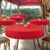 Party Talk 4 Pack Red Spandex Round Tablecloths, 72 inch,