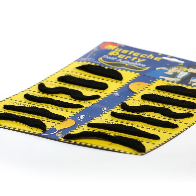 Self Adhesive Set 12 Fake Mustaches Costume Party Disguise