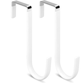 Door Hook, Door Hanger, Z Type, Set of 2, Entryway Door Hook, Stainless Steel Hook, Scratch Resistant, PVC Protective Cover, Scratch Resistant, Compact, Space Saving, Easy Installation, Bag Hook, For